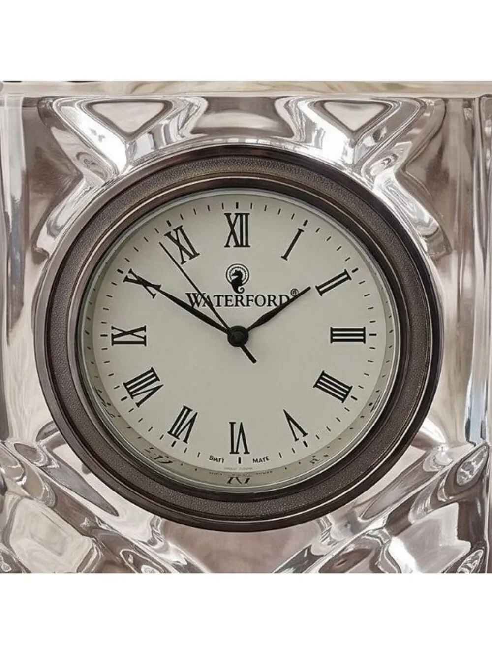 Vintage Waterford Grecian Crystal Clock Roman Numerals With Original Box 4.5